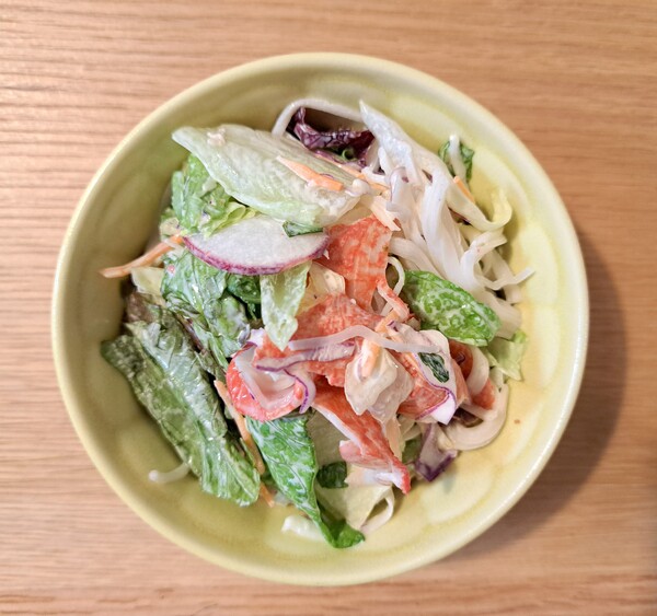 1分50秒でできる！めちゃうまかにかまマヨサラダ