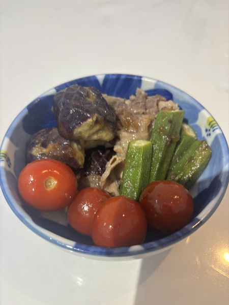 黒酢たまねぎの夏野菜焼きびたし風