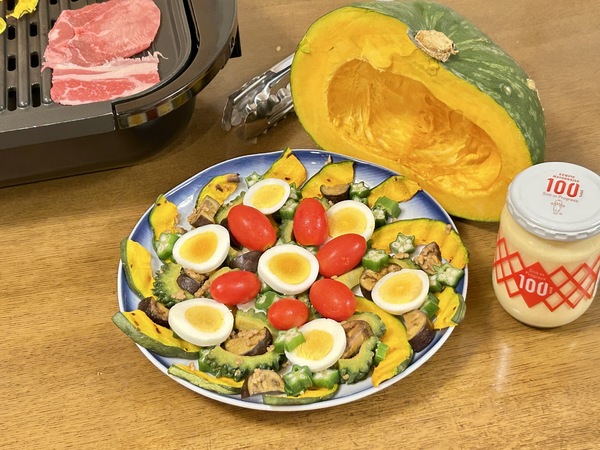 BBQのカボチャが主役になるサラダ
