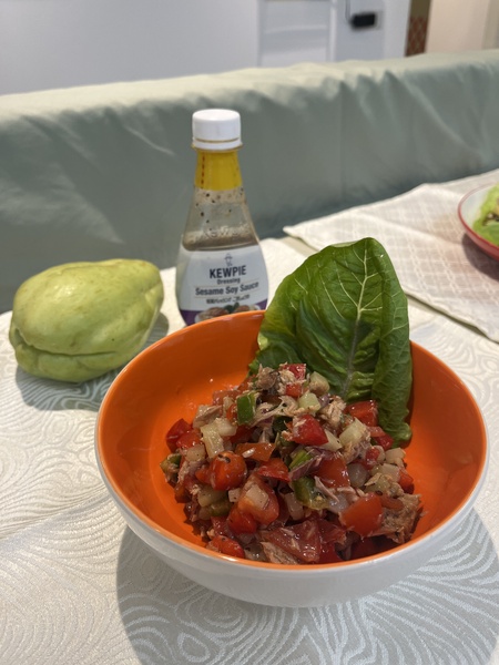 Rainbow Chayote Tuna Salad