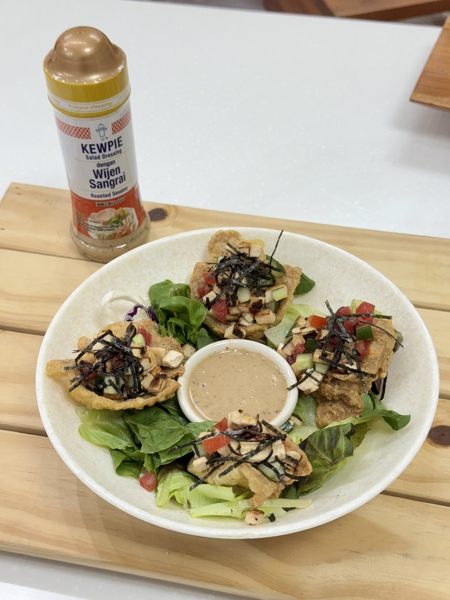 Tahu Walik Salad with Kewpie Roasted Sesame Dressing (Inverted Fried Tofu Salad)