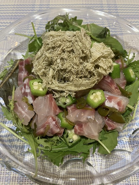 酷暑な食卓2025夏⭐︎ネバネバ白身魚のカルパッチョ