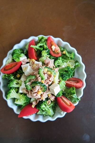 夏にさっぱり　豆腐ゴーヤサラダ