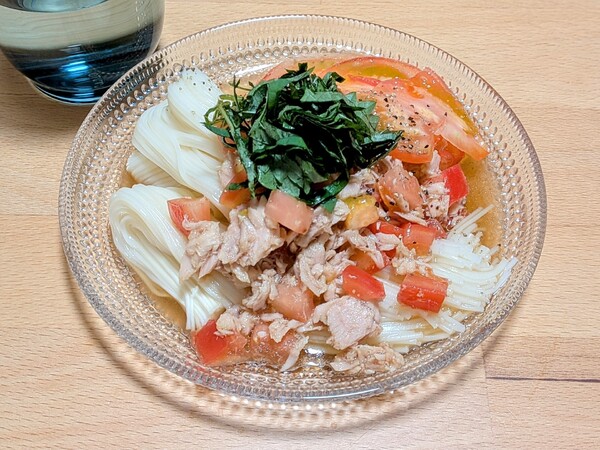 トマトたっぷり素麺サラダ