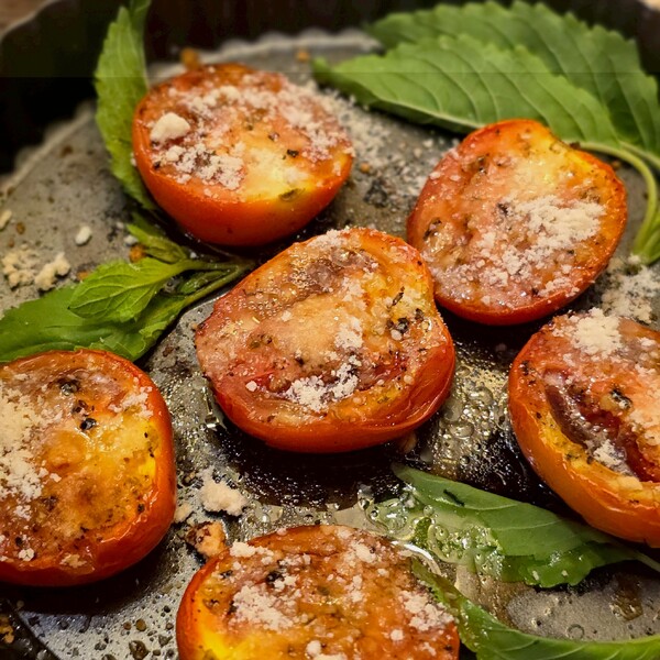 Grilled Tomatoes with Melted Cheese