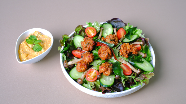 "Laab Tod Salad with Laab-Flavored Mayonnaise"