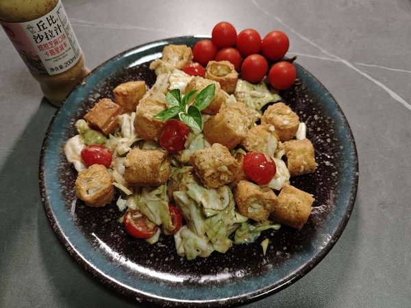 夏日神菜芝麻酱拌脆油条