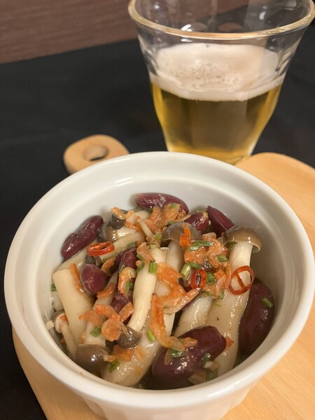 きのこと豆のアヒージョ風