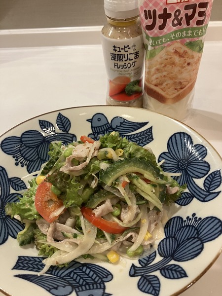 ゴーヤと冷しゃぶのサラダ