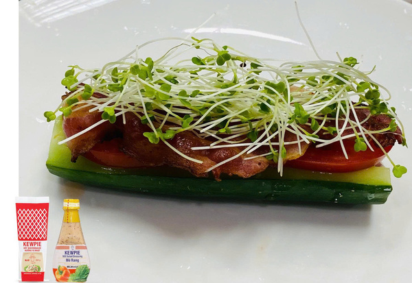 Salad Cucumber Boat with Bacon